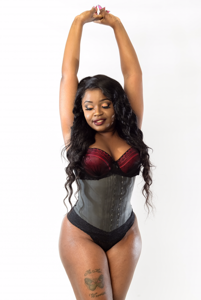 Black Latex Waist Trainer (LONG TORSO)