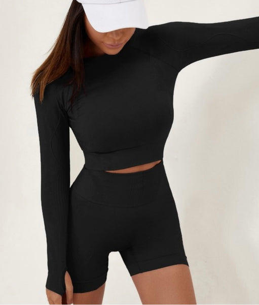 Long Sleeve Top & Shorts Set